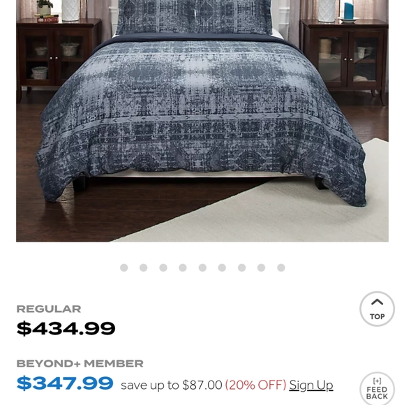 Rizzy Home Geometric 3pc 100% Cotton King Duvet Cover Set in Blue $430 - Picture 3 of 12